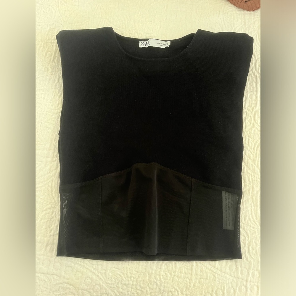 Zara mesh bottom crop top
